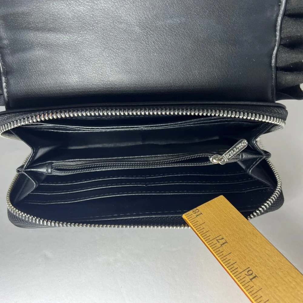 Killstar Black Wallet Ruffle Bat Winged Ankh Goth Occult 'Love Spectre'